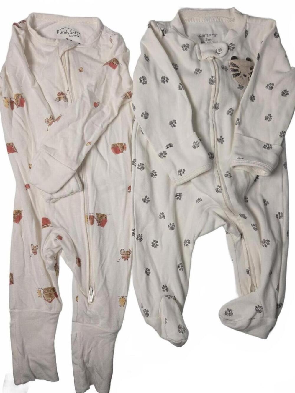 Carter's Baby 3 Months Footed Pajamas Sleepers Set of 2